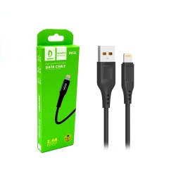 DENMEN FAST CHARGING DATA CABLE D02L FOR IPHONE 2.4A BLACK DENMEN FAST CHARGING DATA CABLE D02L FOR IPHONE 2.4A BLACK